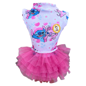 Regata Canelada com Tule Stitch Rosa
