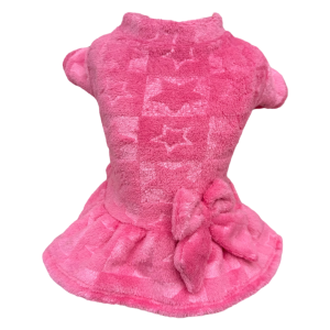 Vestido Fleece Estrela Rosa Chiclete
