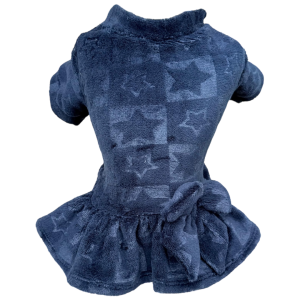 Vestido Fleece Estrela Azul Marinho