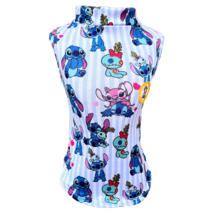 Regata Stitch Listrado Azul Masc