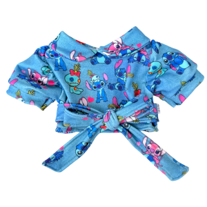 Casaco Cropped Moletom Stitch Azul Jeans