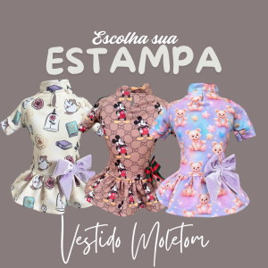 Vestido Moletom Escolha a Estampa