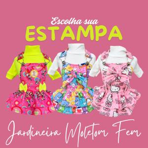 Jardineira Fem Escolha a Estampa