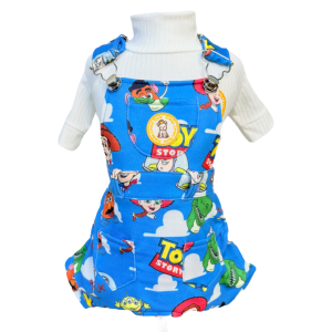 Jardineira Moletom Toy Story Azul Masc