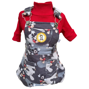 Jardineira Moletom Mickey Camuflado Masc