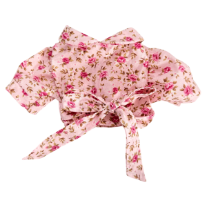 Casaco Cropped Tricoline Flor Rosa