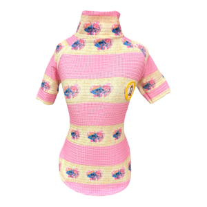 Camiseta Canelada Xadrez Stitch São João Rosa