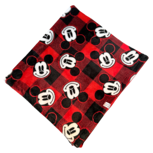 Manta Fleece Mickey Xadrez Vermelho