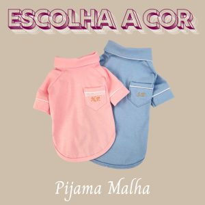 Pijama 2 Patas Malha com Iniciais Personalizado (escolha a cor do pijama)
