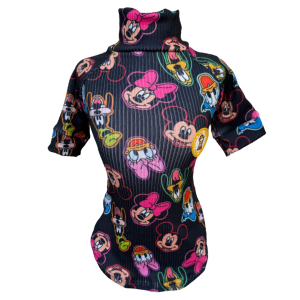 Camiseta Canelada Mickey Preto
