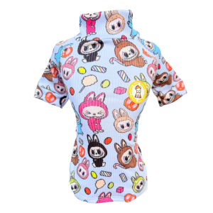 Camiseta Canelada Labubu Azul