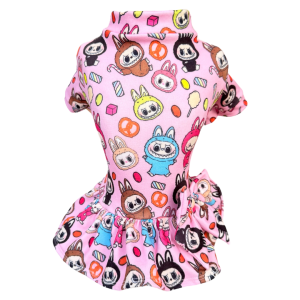 Vestido Moletom Labubu Rosa
