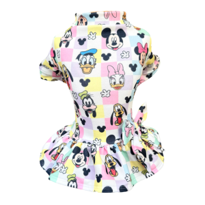 Vestido Moletom Mickey Xadrez Colorido