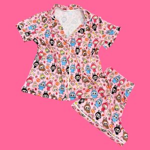 Pijama Adulto Feminino Labubu Rosa