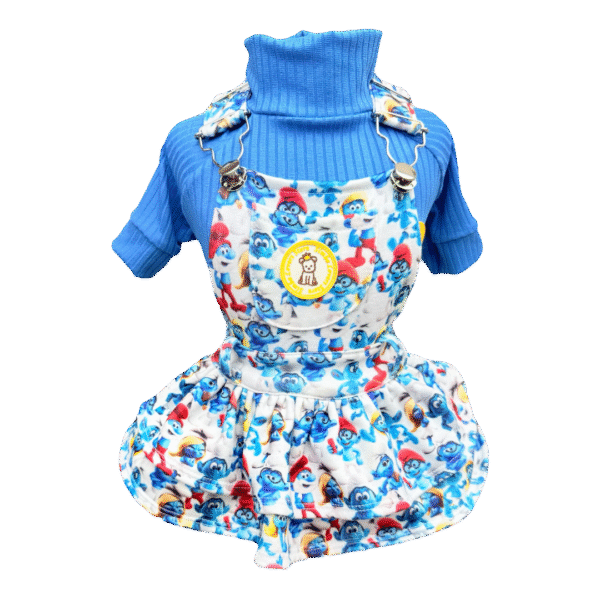 Jardineira Moletom Smurfs Fem - Imagem 1