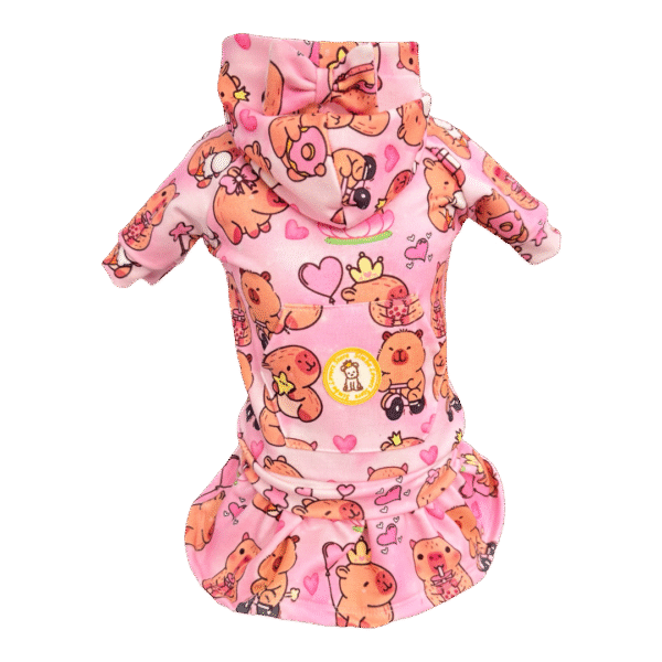 Conjunto Esporte Moletom Capivara Coração Rosa - Imagem 1