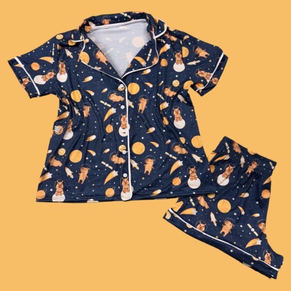 Pijama Adulto Feminino Capivara Astronauta - Imagem 1
