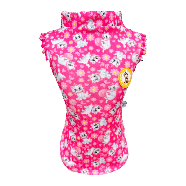 Regata Canelada Marie Flores Pink Fem - Imagem 1