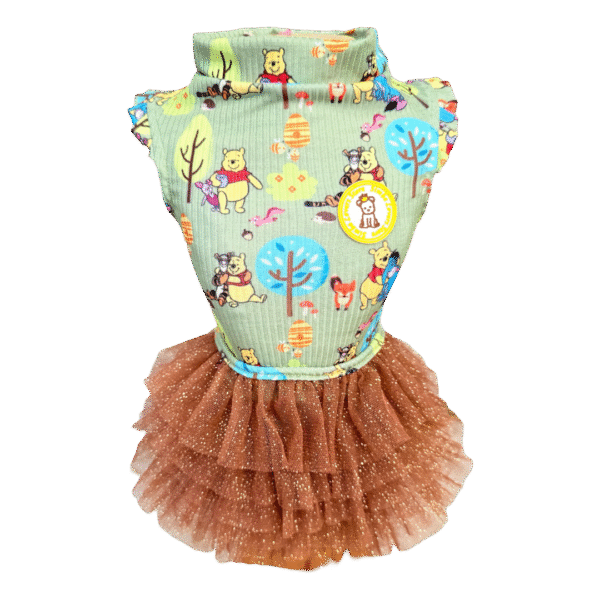 Regata Canelada com Tule Pooh Jardim - Imagem 1